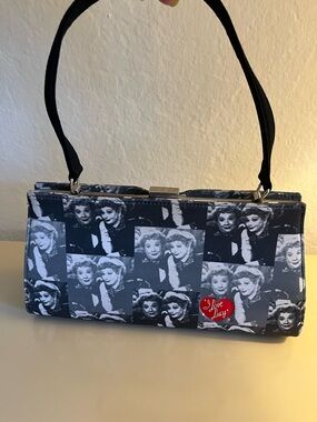 I Love Lucy Black & White Photo Print Wristlet Clutch